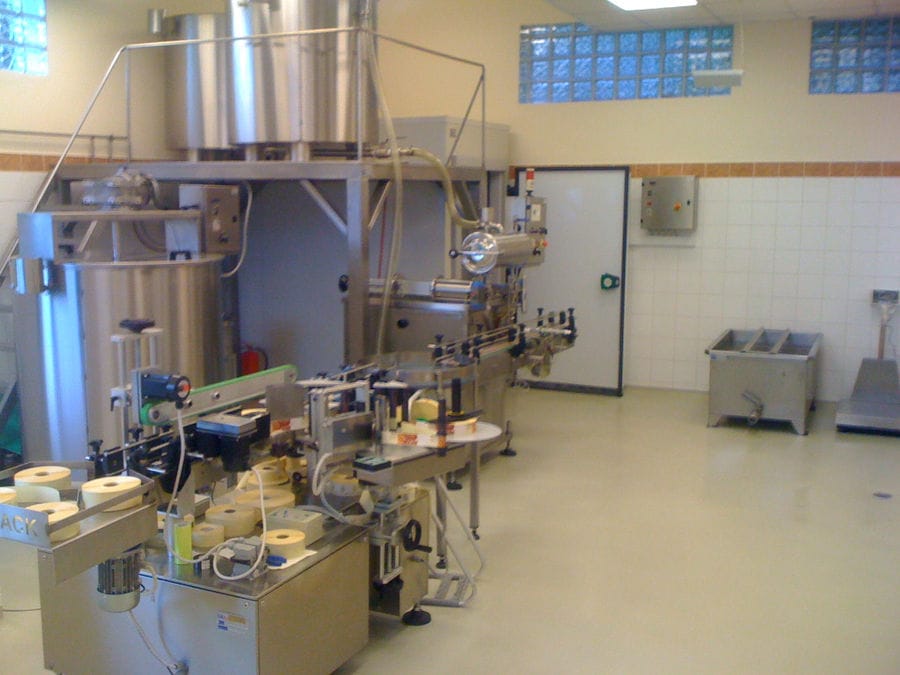 aluminum tanks and production machines at Corfu Beekeeping Vasilakis facilities